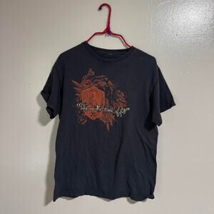 Vintage Y2K Christian black & orange faded short sleeve t shirt Ephesians 6